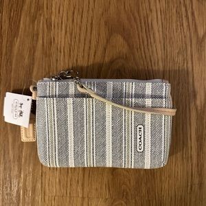 NWT Coach Legacy Weekend Stripe Zip Wristlet 49257 Women's Multicolor